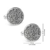 Personalized Fingerprint Round Shaped Cufflink for Men and Boys - Giva